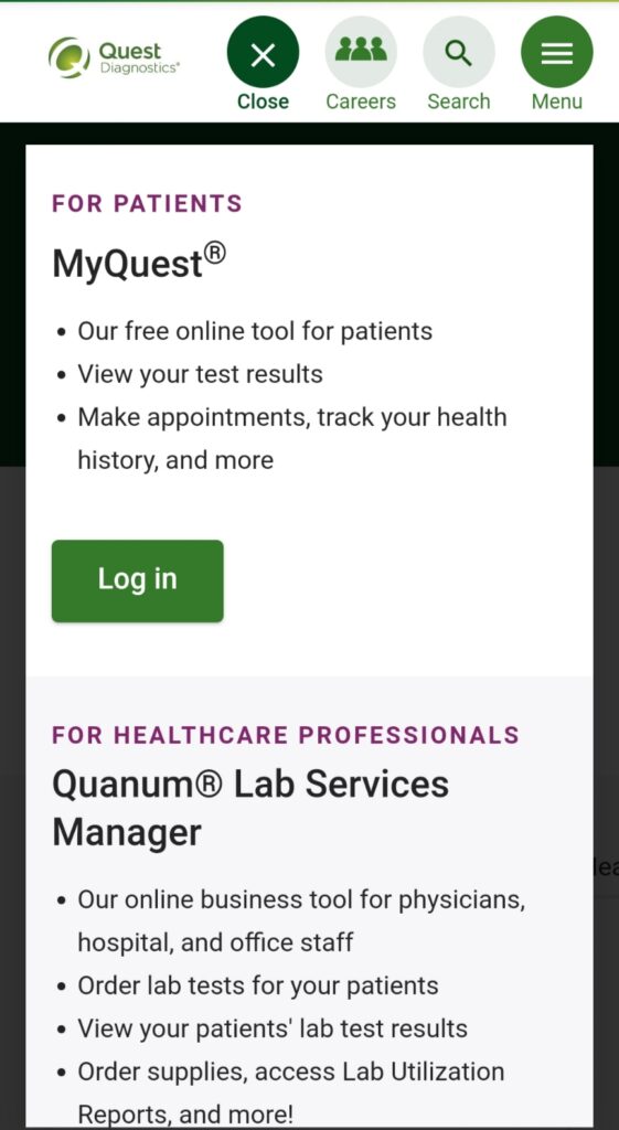 quest diagnostics appointment check